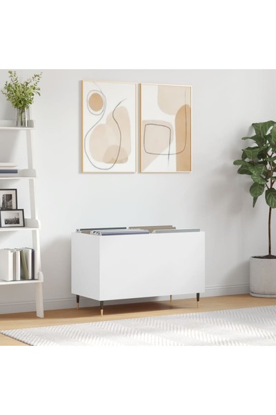 Concept Dulap de discuri, alb, 74,5x38x48 cm, lemn prelucrat