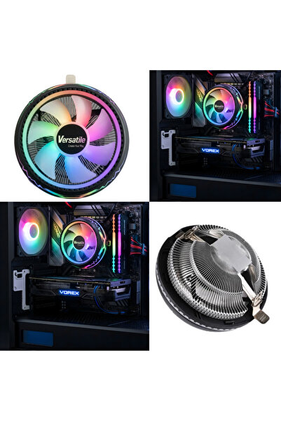 VOREX Versatile Intel Uyumlu UFO RGB CPU Fanı 775/115X/1366 İşlemci Soğutucu 3Pin