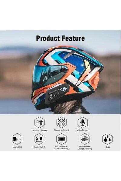 Torima 22 Bluetooth Motosiklet Kulaklığı Intercom Siyah Motorsiklet Kulaklık