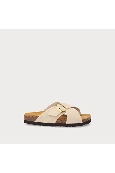 Frau Women's / Girls' Slippers 17B3 Velour-S Suede Crossover-Strap Sliders