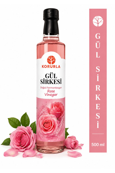 Korurla Gül Sirkesi 500 ml | Doğal Fermantasyon | Katkısız Bitkisel Sirke