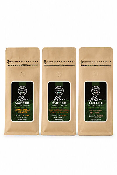 By Tüfekçi 3’lü Aromalı Öğütülmüş Filtre Kahve Seti 3 x 250 Gr | Swiss Chocol...