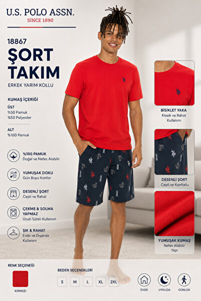 U.S. Polo Assn. U.S. Polo Assn. 18867 Set de pantaloni scurți sport cu jumăta...