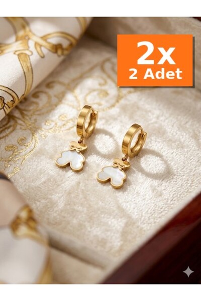 Bozhi Steel Earrings Gold Sparkling Style