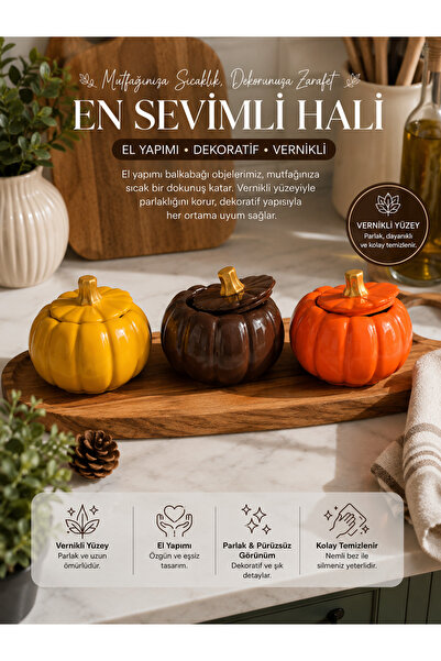 YASMELLA HOME Dekoratif Kabak Kapaklı Kutu Mumluk
