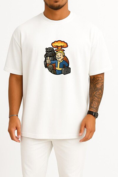 Bahriyeli Collection Tricou unisex cu design supradimensionat Fallout Sticker...