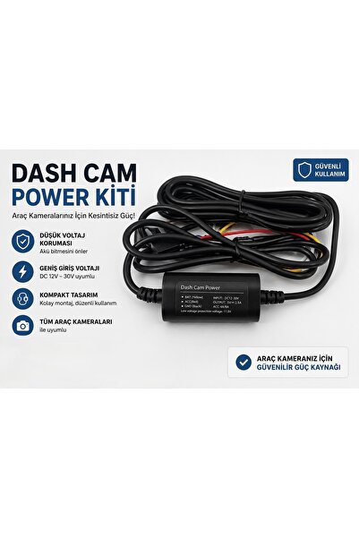 PAULLED Type-C Girişli 7/24 Araç Kamerası Park Modu Bağlantı Kiti Hardwire Kit 3 Metre Sigorta Girişli