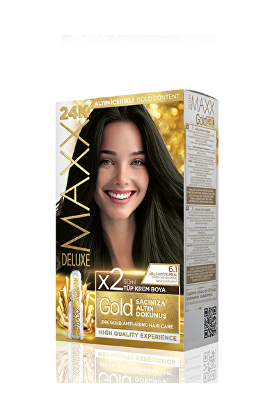 MAXX DELUXE Golden Beauty Set Saç Boyası 6.1 Küllü Koyu Kumral