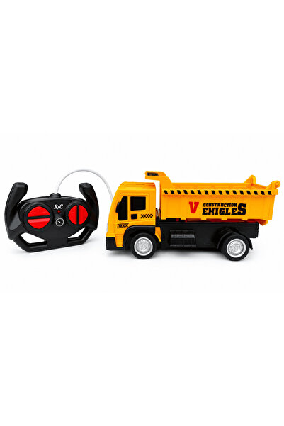 Baby Planet Children's Remote Control Engineering Dump Truck Toy, Yellow Inte...