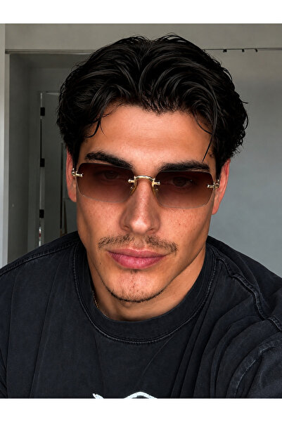 PİYESBOUTİQUE Ares Men's Square Rectangular 56-19-141 Eşref Single Sunglasses...