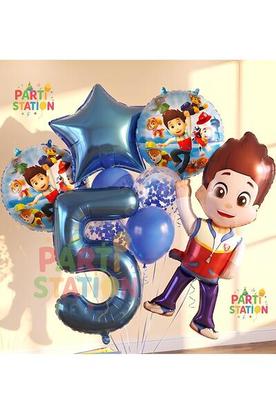 Parti Station Paw Patrol Ryder 5 Yaş Lacivert Balon Set Paw Patrol Ryder Kons...
