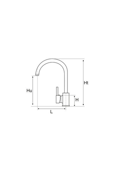 Evotools Baterie bucătărie Lebada Tip U 4001 B - Lungime baterie 196 mm Înălț...