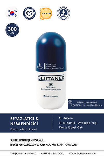 GLUTANEX Duşta Vücut Kremi Glutatyonlu Beyazlatıcı Etkili Avokado Yağı Ve Nia...