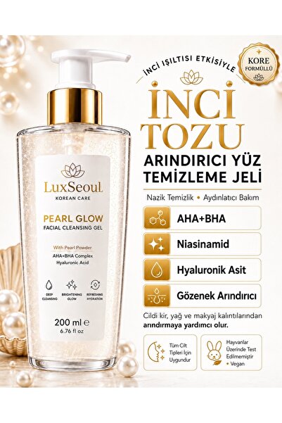 luxSEOUL Korean Formula Pearl Powder Illuminating Facial Cleansing Gel 200 ml...