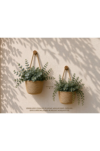 ÖRGÜM Coș Mini Organizator decorativ pentru ghivece de flori, set de 2 12x10 ...