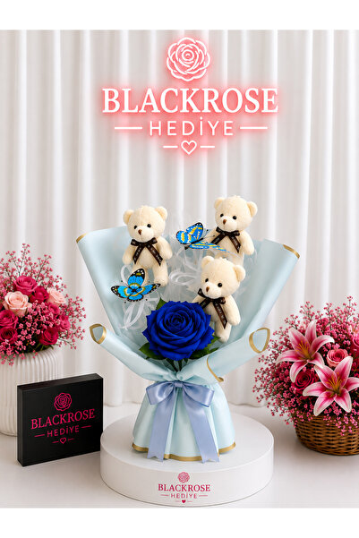 blackrosehediye Ayıcıklı Güllü Kelebekli Konsept Hediye Buket - Kelebek Buket...