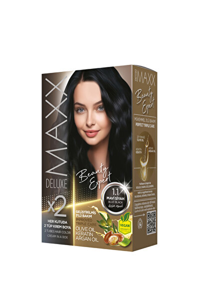 MAXX DELUXE Beauty Expert Set Saç Boyası 1.1 Mavi Siyah