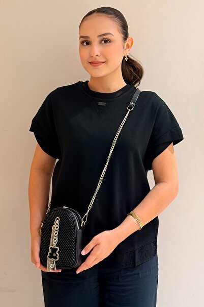 Mahal Genți Geantă crossbody cu textură tricotată și fermoar dublu
