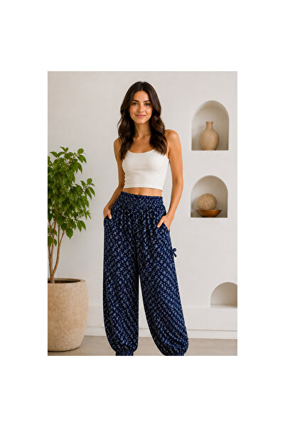 Teloris Women's Loose Shalwar Trousers High Waist Comfortable Casual Pants