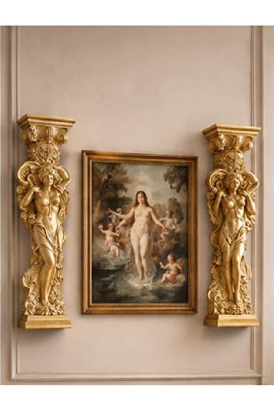 2-Piece 40 Cm Antique Embroidered 3D Wall Sculpture Set Ancient Roman Greek Sculpture Set