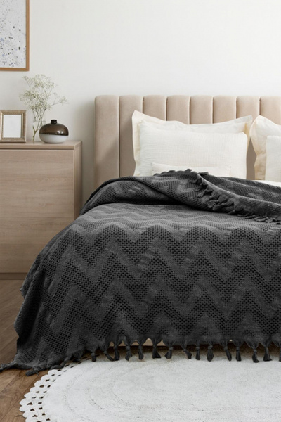 sarra 200X230 ÇİFT KİŞİLİK LİZBON PİKE - ANTRASİT