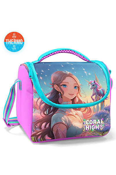 Coral High Cutie de prânz termică cu model pentru copii, turcoaz, roz, anime,...