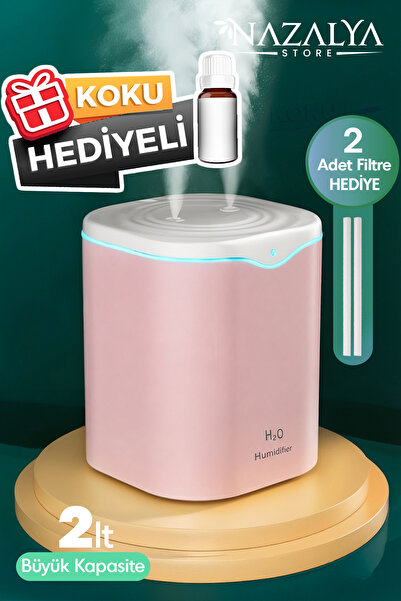 Nazalya 2 Litre Typ-c Girişli Çift Püskürtmeli Ultrasonik Hava Nemlendirici B...