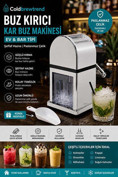 COLD BREW TREND by uğur cadırcı Buz Kırıcı - Kar Buz Makinesi (Ev ve Bar Tipi...