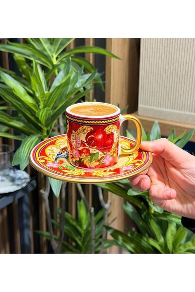 Onedekor 6 Kişilik Pomegranate Nar Kahve Fincan Takımı