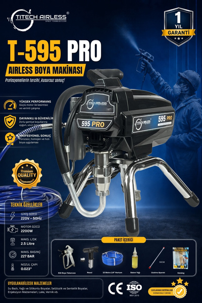 Titech Airless T-595 Elektrikli Airless Boya Makinası - Dijital