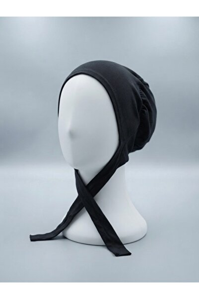 nazipek Black Combed Cotton Bonnet