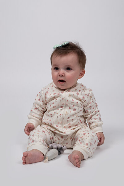 VAUVA Kız Erkek Bebek Tulumu Uzun Kollu Fermuarlı Pijama Tulum Baskılı Uyku T...