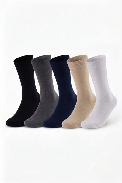 Socketta 5-Piece Mixed Color Women's Bamboo Seamless Flexible Socks - Premium