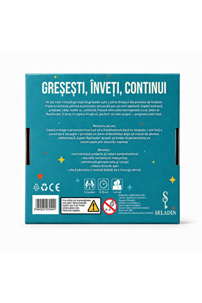 SELADIN Joc Educativ, Seladin, GRESESTI, INVETI, CONTINUI, , Antreneaza toleranta la frustrare, 3+ ani