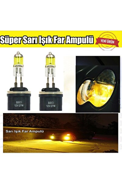 Universal H27 880 JDM Süper Sarı Işık Far Ampul 12V 30-55W