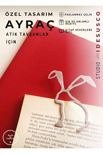 Şamanik Tavşan Figür Metal Broş ve Kitap Ayracı Lola