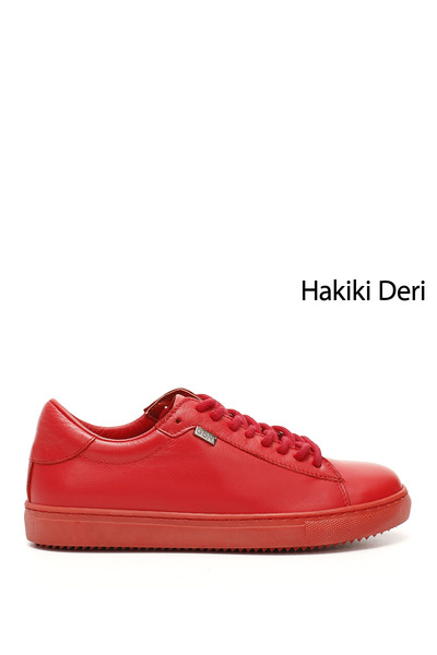 GÖNDERİ(R) Red Antique Gön Genuine Leather Round Toe Lace Up Women's Sneaker ...