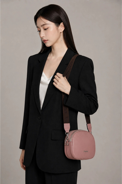 BUENO Dusty Rose Leather Women's Shoulder Bag