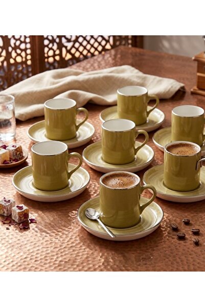 OMS Collection Colorful Chique 12 Parça Türk Kahvesi Fincan Takımı