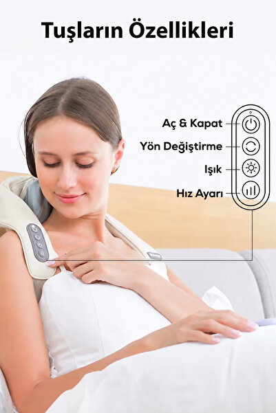 DEMPOWER İnsan Eli Hissi Veren Şarjlı Masaj Aleti – Ovmalı, Boyun, Sırt Ve Bacak Masaj Cihazı
