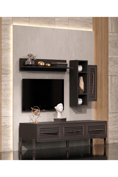 TOCCO MOBİLYA Platin Modern Kitaplıklı Tv Ünitesi