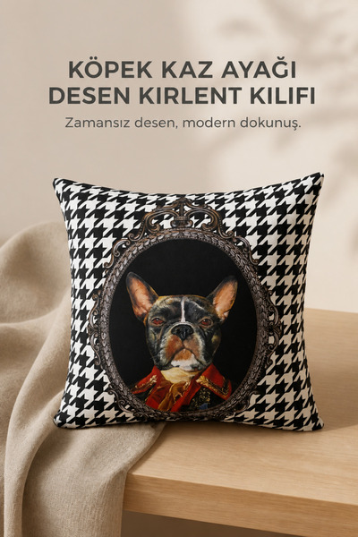 KIRLENT EV Dog Crow's Feet Pattern Cushion Cover