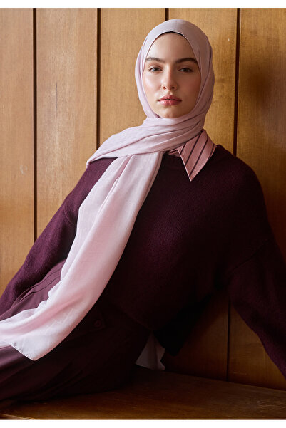 Freshscarfs Monogram Pamuk Floş Jakarlı Şal Pudra
