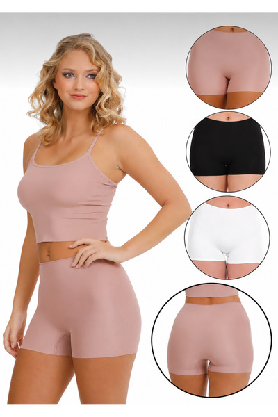 Sensu Laser Cut High Waist Shorts Set of 3 Model-3