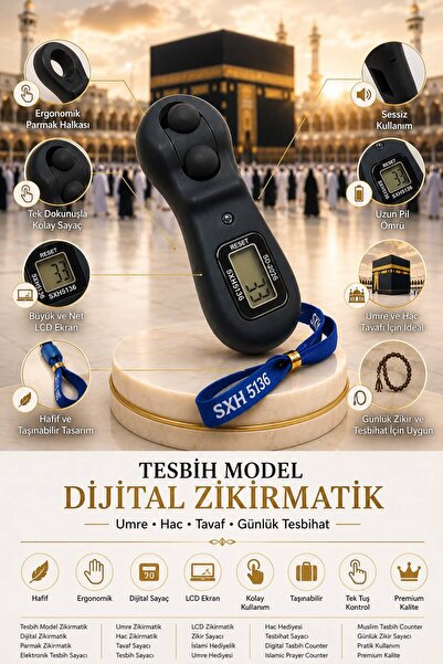 Altınoluk Haremia Yeni Nesil Boyun Asmalı Tesbih Model Zikirmatik Dijital Zik...