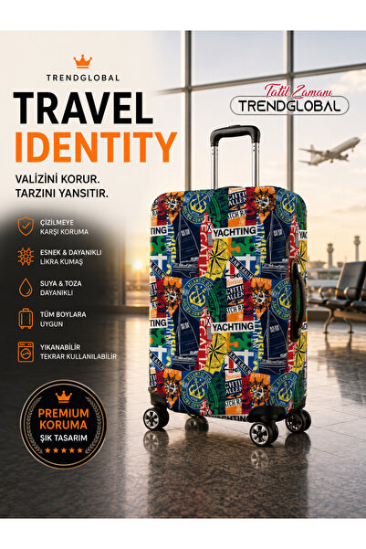 Trendglobal Προστατευτική θήκη βαλίτσας βαλίτσας μικτού σχεδίου Navy Blue