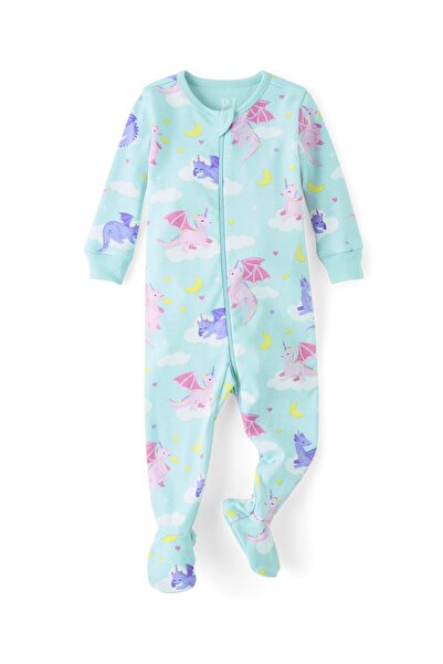 The Children's Place Baby And Toddler Girls Dragon Snug Fit Cotton Footed One...