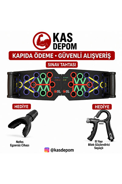 KASDEPOM Kas Depom® Katlanabilir Şınav Tahtası (2 Ürün Hediyeli!)