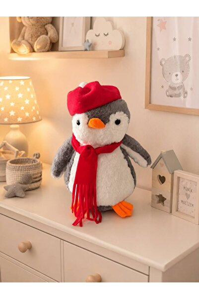 Mellito Toyzz 40 Cm Peluş Pingu Penguen Kırmızı Şapkalı Peluş Oyuncak Uyku Ar...