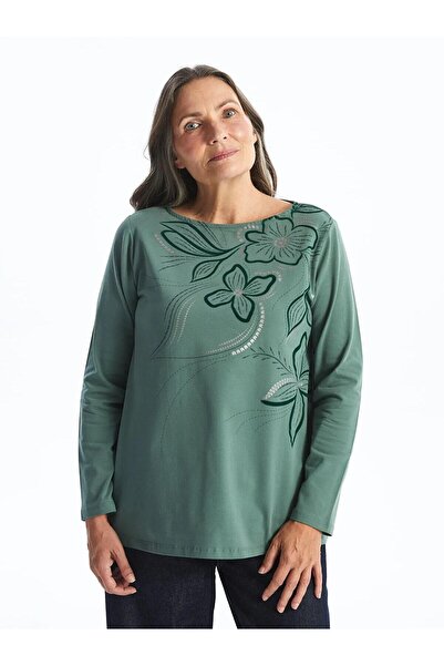 LC Waikiki Tricou de damă cu decolteu rotund și imprimeu floral (W4)